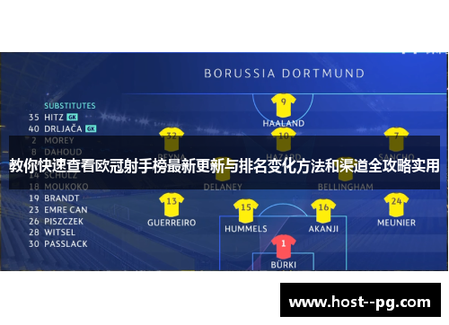 教你快速查看欧冠射手榜最新更新与排名变化方法和渠道全攻略实用 教你快速查看欧冠射手榜最新更新与排名变化方法和渠道全攻略实用